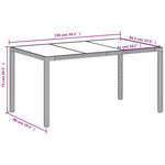 HKH Mesa de Jardim com Tampo de Vidro 150x90x75 Cm Vime Pe - Branco