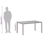 HKH Mesa de Jardim 150x90x75 Cm Vime Pe e Madeira de Acácia - Bege