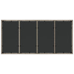HKH Mesa de Jardim C/ Tampo Vidro 190x90x75 Cm Vime Pe Cinza-claro - Cinzento