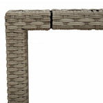 HKH Mesa de Jardim C/ Tampo Vidro 190x90x75 Cm Vime Pe Cinza-claro - Cinzento