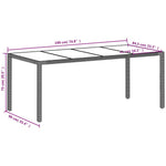 HKH Mesa de Jardim C/ Tampo Vidro 190x90x75 Cm Vime Pe Cinza-claro - Cinzento