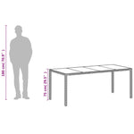 HKH Mesa de Jardín con Tapa de Vidrio 190x90x75 Cm Mimbre PE - Blanco