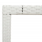 HKH Mesa de Jardín con Tapa de Vidrio 190x90x75 Cm Mimbre PE - Blanco