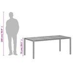 HKH Mesa de Jardim 190x90x75 Cm Vime Pe e Madeira de Maciça - Bege