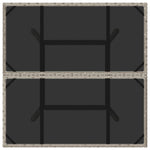 HKH Mesa Jardim C/ Tampo de Vidro 80x80x75 Cm Vime Pe Cinza-claro - Cinzento