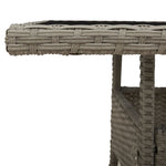 HKH Mesa Jardim C/ Tampo de Vidro 80x80x75 Cm Vime Pe Cinza-claro - Cinzento