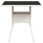 HKH Mesa de Jardim com Tampo de Vidro 80x80x75 Cm Vime Pe - Branco