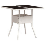 HKH Mesa de Jardim com Tampo de Vidro 80x80x75 Cm Vime Pe - Branco