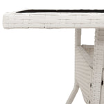HKH Mesa de Jardim com Tampo de Vidro 80x80x75 Cm Vime Pe - Branco
