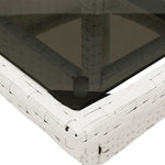 HKH Mesa de Jardim com Tampo de Vidro 80x80x75 Cm Vime Pe - Branco