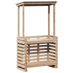 HKH Mesa de Bar Exterior C/ Telhado 112,5x57x195,5cm Madeira Maciça - Marrom