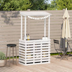 HKH Mesa de Bar para Exterior com Telhado Madeira Maciça - Branco