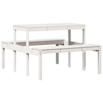 HKH Mesa de Piquenique Madeira de Pinho Maciça - Branco