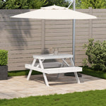 HKH Mesa de Piquenique 105x134x75 Cm Madeira de Pinho Maciça - Branco