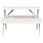 HKH Mesa de Piquenique 105x134x75 Cm Madeira de Pinho Maciça - Branco