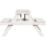 HKH Mesa de Piquenique 105x134x75 Cm Madeira de Pinho Maciça - Branco