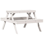 HKH Mesa de Piquenique 105x134x75 Cm Madeira de Pinho Maciça - Branco