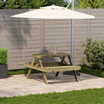 HKH Mesa de picnic 105x134x75 cm Madera de pino impregnada - Marrón