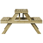 HKH Mesa de picnic 105x134x75 cm Madera de pino impregnada - Marrón