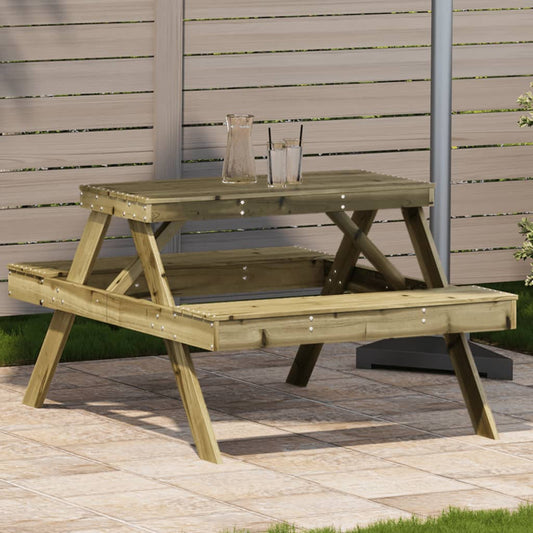 HKH Mesa de Piquenique 105x134x75 Cm Madeira de Pinho Impregnada - Marrom