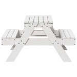 HKH Mesa de Piquenique P/ Crianças 88x97x52 Cm Pinho Maciço - Branco