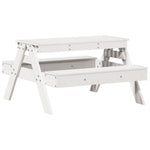 HKH Mesa de Piquenique P/ Crianças 88x97x52 Cm Pinho Maciço - Branco