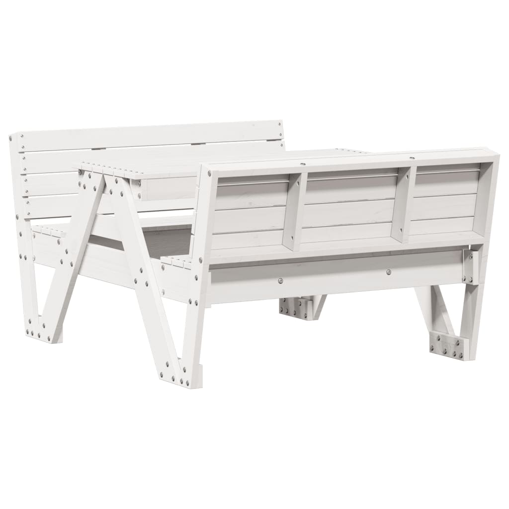 HKH Mesa de Piquenique P/ Crianças 88x122x58 Cm Pinho Maciço - Branco