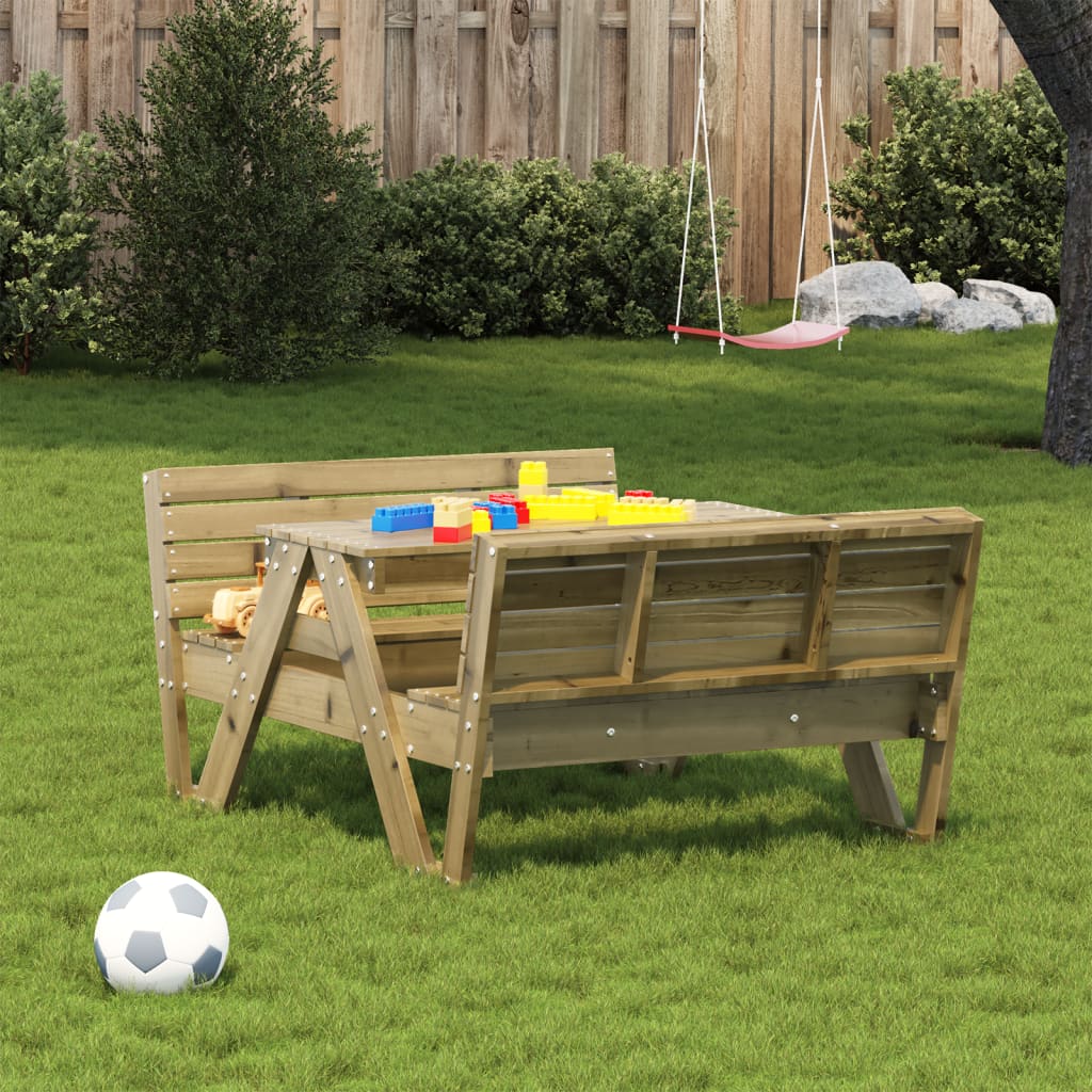 HKH Mesa de picnic para niños 88x122x58 cm Pino impregnado - Marrón