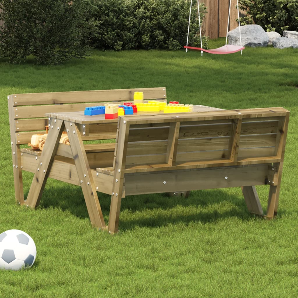 HKH Mesa de picnic para niños 88x122x58 cm Pino impregnado - Marrón