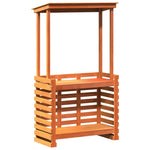 HKH Mesa de Bar para Exterior com Telhado Madeira Maciça Castanho - Marrom