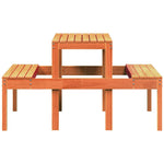 HKH Mesa de Piquenique Pinho Maciço Castanho-mel - Marrom