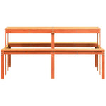 HKH Mesa de Piquenique Pinho Maciço Castanho-mel - Marrom