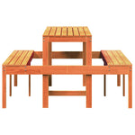 HKH Mesa de Piquenique Pinho Maciço Castanho-mel - Marrom