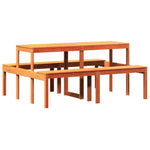 HKH Mesa de Piquenique Pinho Maciço Castanho-mel - Marrom