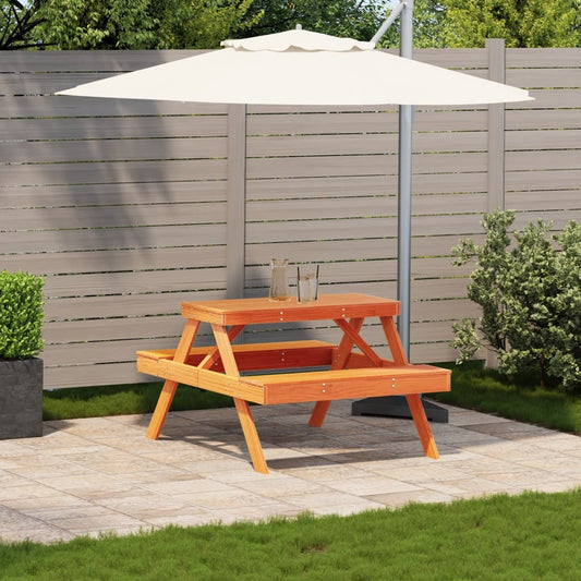 HKH Mesa de Piquenique 105x134x75 Cm Pinho Maciço Castanho-mel - Marrom