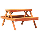 HKH Mesa de Piquenique 105x134x75 Cm Pinho Maciço Castanho-mel - Marrom