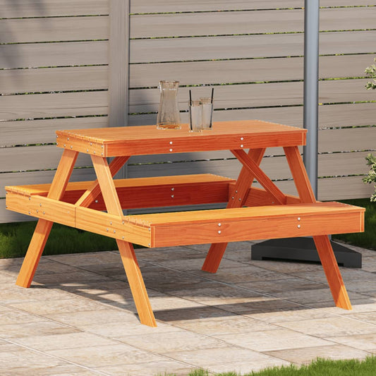 HKH Mesa de Piquenique 105x134x75 Cm Pinho Maciço Castanho-mel - Marrom