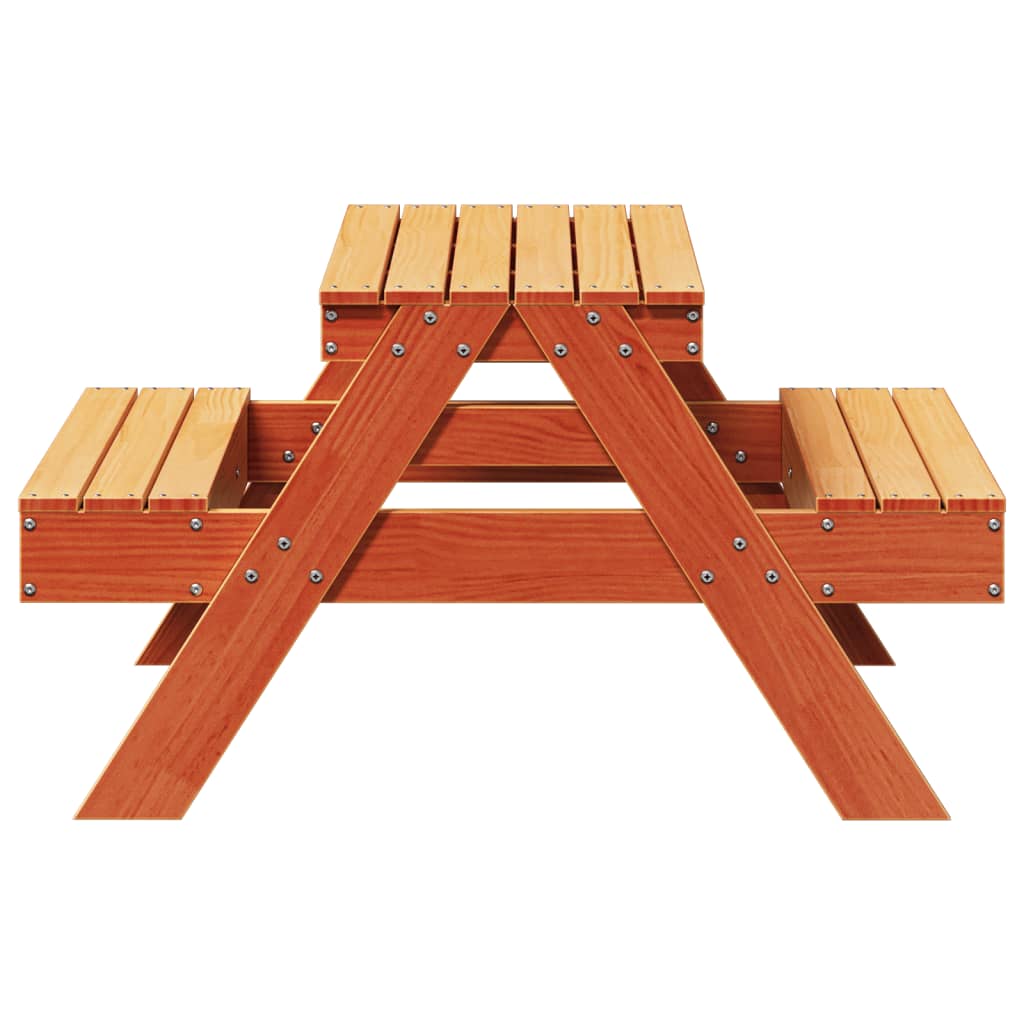 HKH Mesa de picnic para niños Pino macizo Marrón miel - Marrón