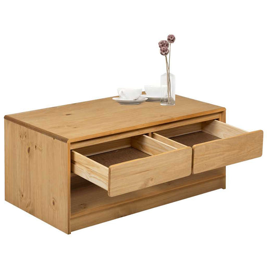 HKH Mesa de Centro Sauda Pinho Maciço Cor Carvalho