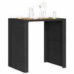HKH Mesa de Bar para Jardim com Tampo em Acácia Vime Pe - Preto