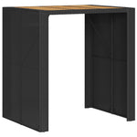 HKH Mesa de Bar para Jardim com Tampo em Acácia Vime Pe - Preto