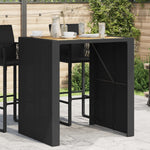 HKH Mesa de Bar para Jardim com Tampo em Acácia Vime Pe - Preto