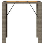 HKH Mesa de Bar para Jardim com Tampo em Acácia Vime Pe Cinza - Cinzento