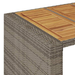 HKH Mesa de Bar para Jardim com Tampo em Acácia Vime Pe Cinza - Cinzento