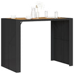 HKH Mesa de Bar para Jardín con Tablero de Acacia de Ratán PE - Negro