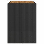 HKH Mesa de Bar para Jardín con Tablero de Acacia de Ratán PE - Negro