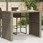 HKH Mesa de Bar para Jardim com Tampo em Acácia Vime Pe Cinza - Cinzento