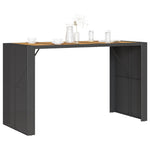 HKH Mesa de Bar para Jardim com Tampo em Acácia Vime Pe - Preto