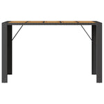 HKH Mesa de Bar para Jardim com Tampo em Acácia Vime Pe - Preto