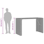 HKH Mesa de Bar para Jardim com Tampo em Acácia Vime Pe Cinza - Cinzento